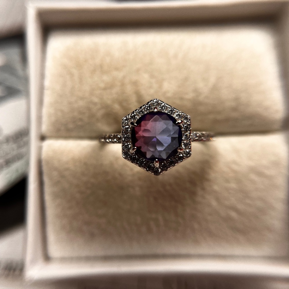 Bomb Party The Sterling Club Lab Created Blue Purple Bi Color Alexandrite + .925